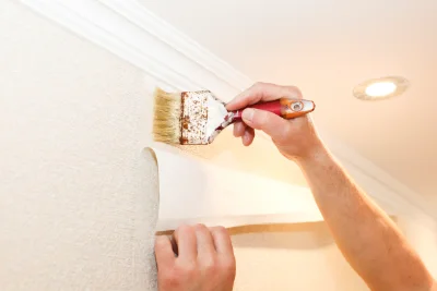 Pose de papier peint à Bozas — revêtements muraux et toiles de verre